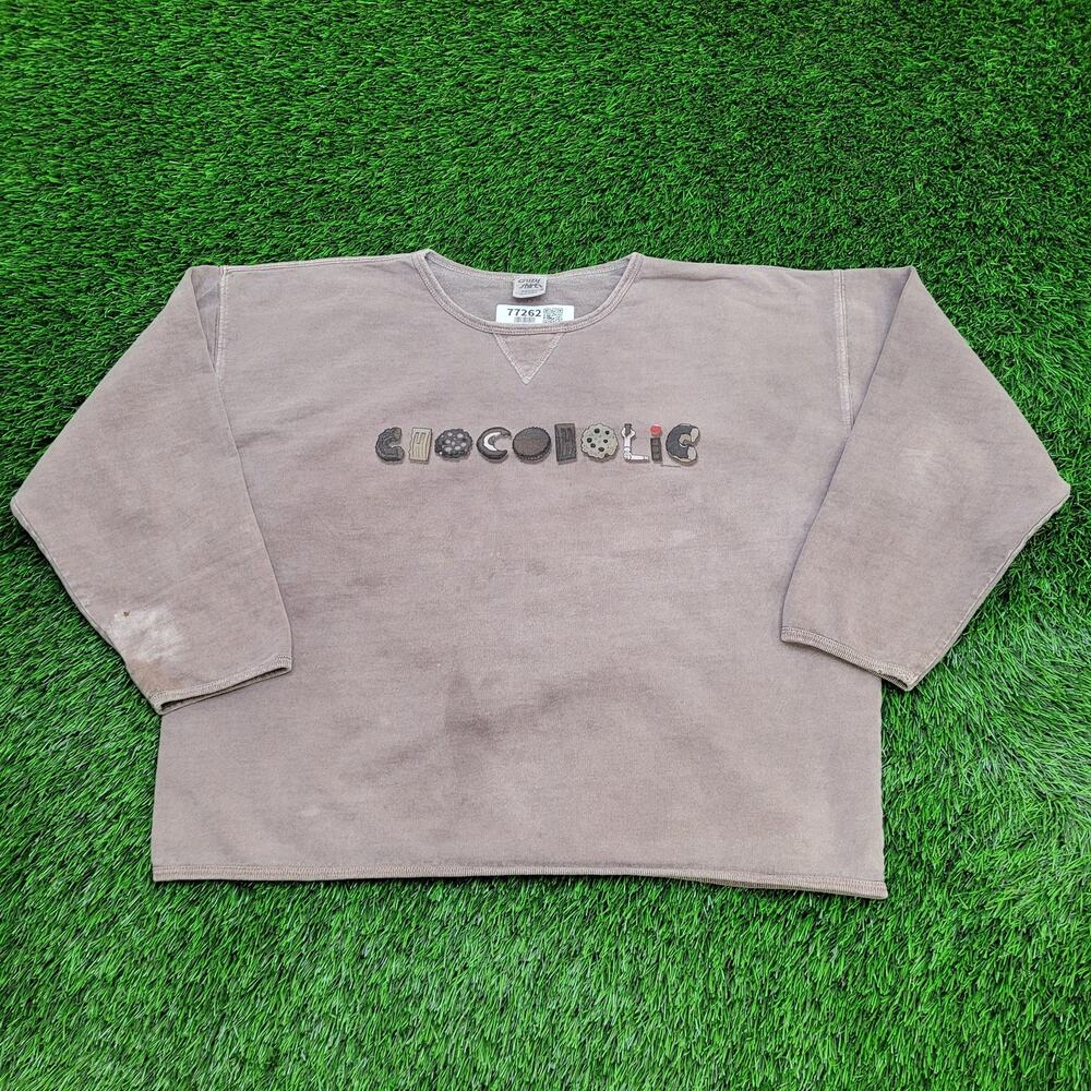 Vintage 90s Chocolate Sweatshirt Womens Large 24x22 Baggy
